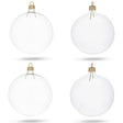 Set of 4 Clear Glass Ball Christmas Ornaments DIY Craft 4 Inches in Clear color Round
