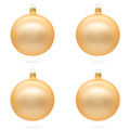 Set of 4 Rose Gold Glass Ball Ornaments 4 Inches in Beige color Round