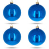 Set of 4 Blue Glossy Glass Ball Christmas Ornaments 4 Inches by BestPysanky