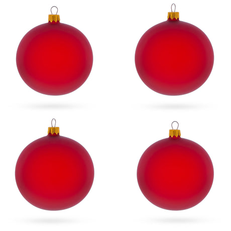 Set of 6 Translucent Glossy Blue Glass Ball Christmas Ornaments 4 Inches in Blue color Round