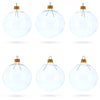Glass Set of 6 Clear Glass Ball Christmas Ornaments DIY Craft 3.25 Inches in Clear color Round