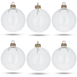Set of 6 Clear Glass Ball Christmas Ornaments DIY Craft 3.25 Inches in Clear color, Round shape