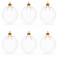 Set of 6 Clear Glass Ball Christmas Ornaments DIY Craft 3.25 Inches in Clear color Round