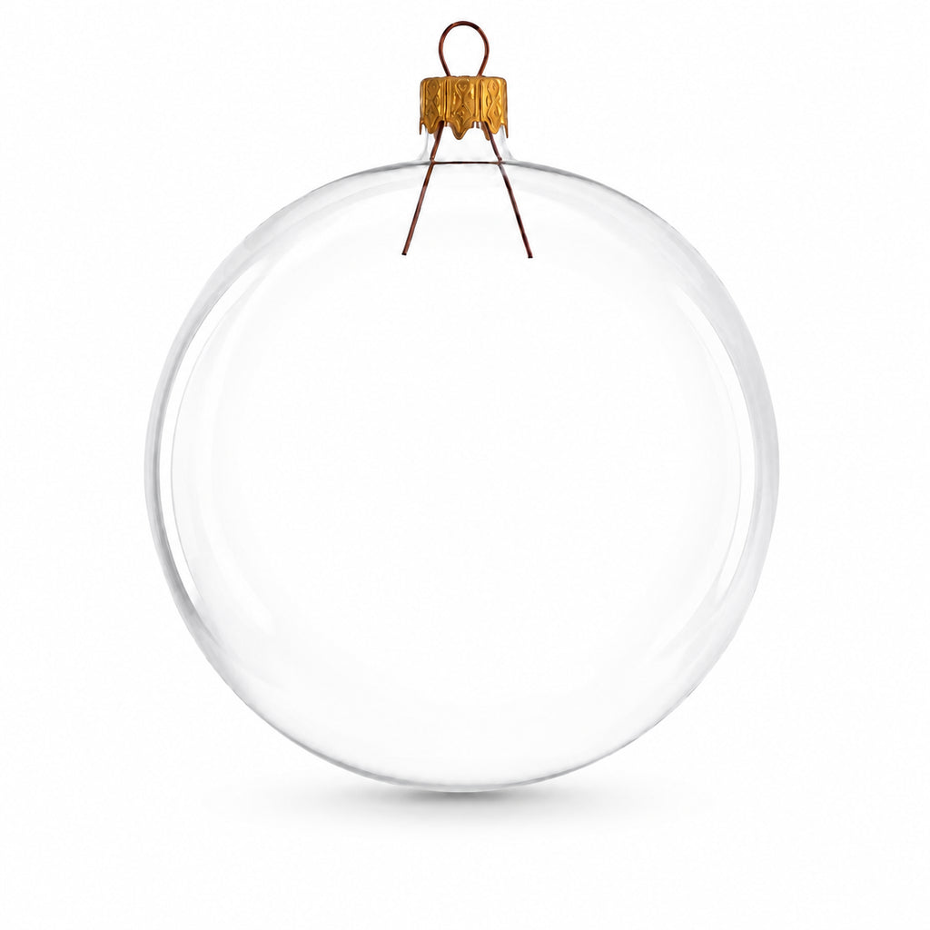 Set of 6 Clear Glass Ball Christmas Ornaments DIY Craft 3.25 InchesUkraine , dimensions in inches: 3.25 x 3.25 x 3.25