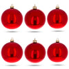 Set of 6 Red Glossy Glass Ball Christmas Ornaments 3.25 Inches by BestPysanky