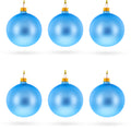 Set of 6 Matte Light Blue Glass Ball Christmas Ornaments 3.25 Inches in Blue color Round
