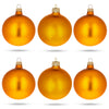 Glass Set of 6 Matte Gold Glass Ball Christmas Ornaments 3.25 Inches in Gold color Round