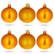 Glass Set of 6 Matte Gold Glass Ball Christmas Ornaments 3.25 Inches in Gold color Round