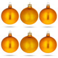 Set of 6 Matte Gold Glass Ball Christmas Ornaments 3.25 Inches in Gold color Round