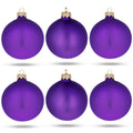 Set of 6 Purple Matte Glass Ball Christmas Ornaments 3.25 Inches in Purple color Round