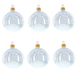 Set of 6 White Glossy Glass Ball Christmas Ornaments 3.25 Inches in White color Round