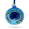 Glass The Great Blue Hole, Belize Glass Ball Christmas Ornament 3.25 Inches in Multi color Round