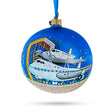 Space Center, Houston, Texas, USA Glass Ball Christmas Ornament 4 Inches in Blue color, Round shape