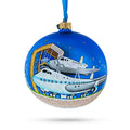 Space Center, Houston, Texas, USA Glass Ball Christmas Ornament 4 Inches in Blue color Round