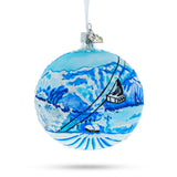 Les Trois Vallees Ski Resorts, France Glass Ball Christmas Ornament 4 Inches in Multi color, Round shape