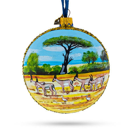 Glass Kruger National Park, South Africa Glass Ball Christmas Ornament 4 Inches in Multi color Round