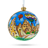 Glass Cappadocia, Turkey Glass Ball Ornament 4 Inches in Multi color Round