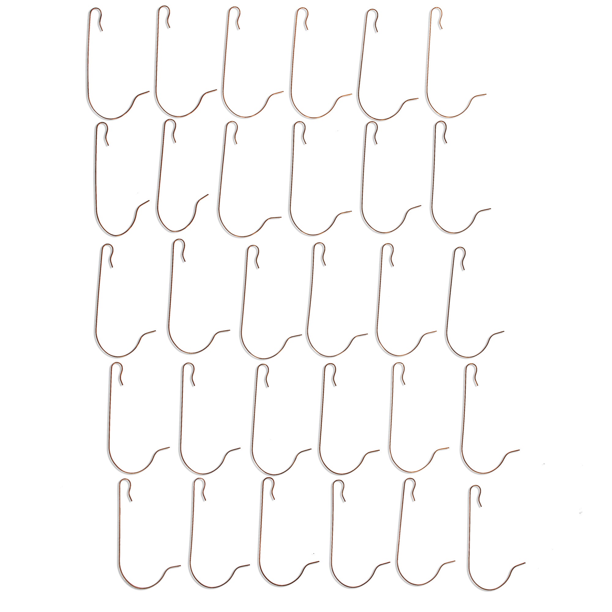 30 Heavy Duty Copper Tone Christmas Ornaments Hooks 2.4 Inches in Gold color