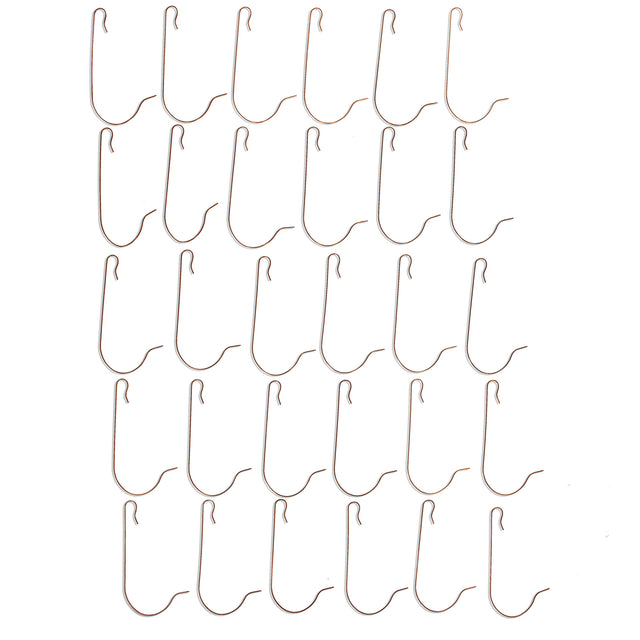 30 Heavy Duty Copper Tone Christmas Ornaments Hooks 2.4 Inches in Gold color