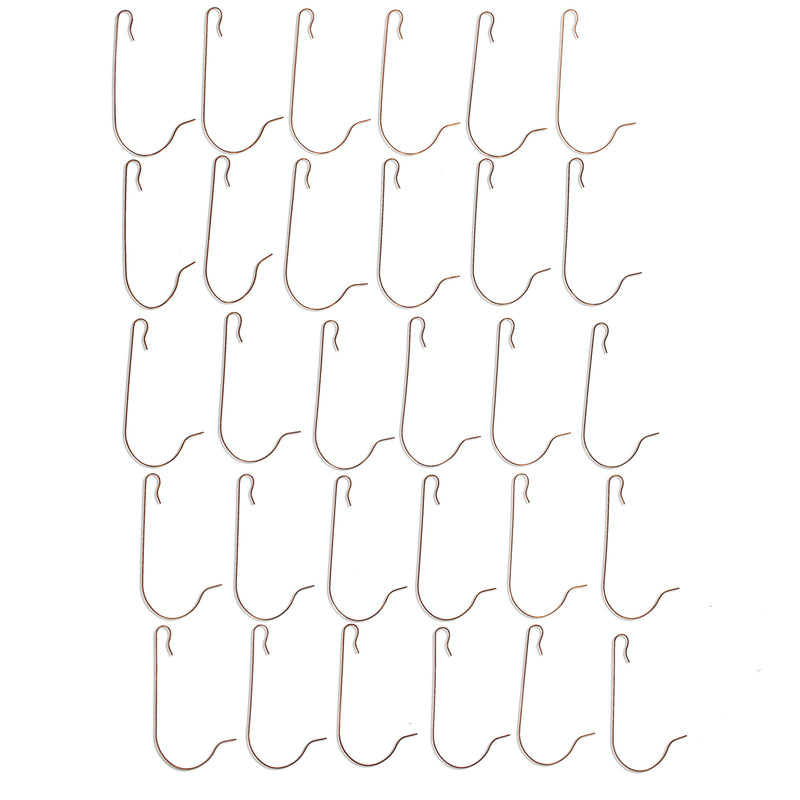30 Heavy Duty Copper Tone Christmas Ornaments Hooks 2.4 Inches by BestPysanky