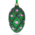 1907 Rose Trellis Royal Egg Glass Ornament 4 Inches in Green color, Oval shape