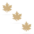 3 Leaves Unfinished Wooden Shapes Craft Cutouts DIY Unpainted 3D Plaques 4 Inches in Beige color