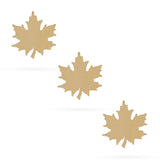 3 Leaves Unfinished Wooden Shapes Craft Cutouts DIY Unpainted 3D Plaques 4 Inches in Beige color