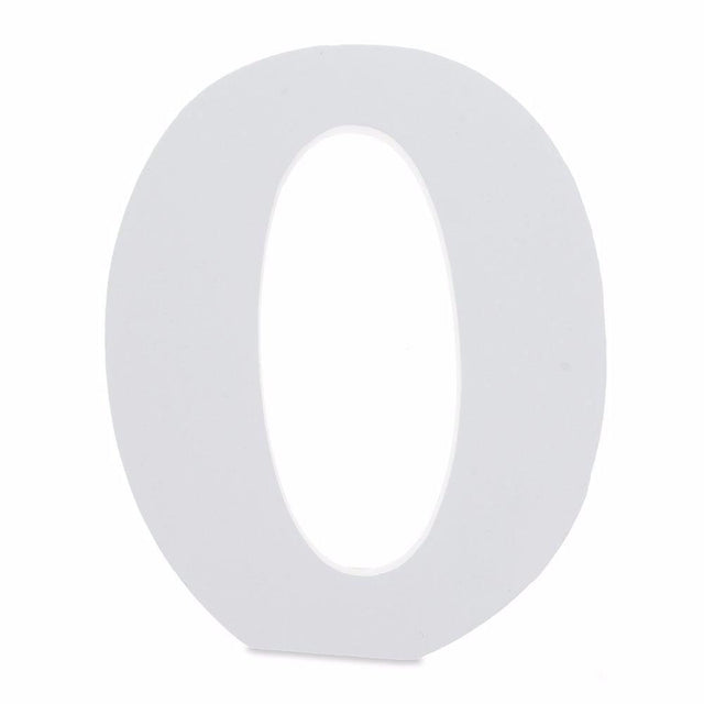 Wood Courier Font White Color Wooden Number 0 (6 Inches) in White color
