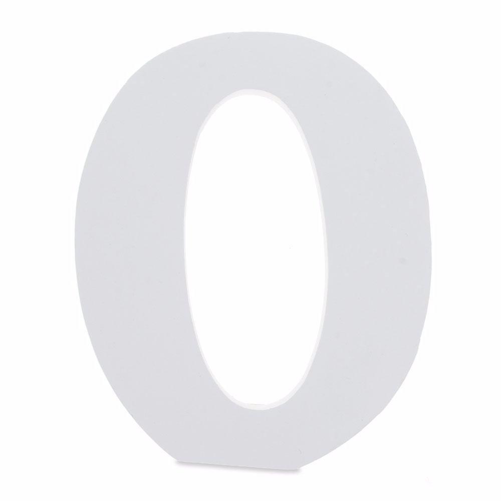 Courier Font White Color Wooden Number 0 (6 Inches) in White color,  shape