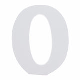 Courier Font White Color Wooden Number 0 (6 Inches) in White color
