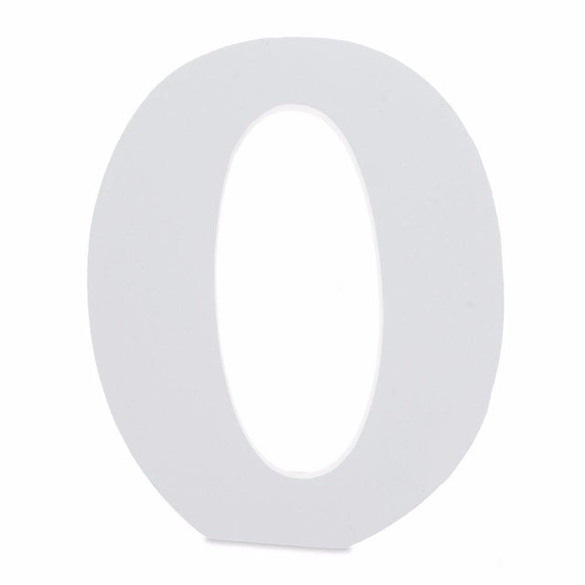 Courier Font White Color Wooden Number 0 (6 Inches) in White color