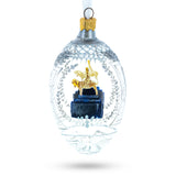 1910 Alexander III Equestrian Royal Egg Glass Ornament 4 Inches in White color, Oval shape