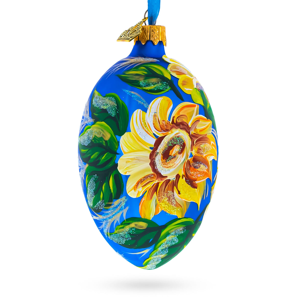 Buy Christmas Ornaments > Glass > Egg > Flowers by BestPysanky Online Gift Ship
