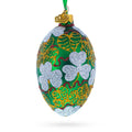 1902 Clover Leaf Royal Egg Glass Christmas Ornament 4 Inches in Green color Oval