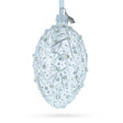 Silver Branches Glass Egg Christmas Ornament 4 Inches in Silver color, Oval shape