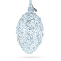 Silver Branches Glass Egg Christmas Ornament 4 Inches in Silver color Oval