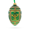 1912 Napoleonic Royal Egg Glass Ornament 4 Inches in Green color Oval