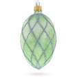 1892 Diamond Trellis Royal Egg Glass Ornament 4 Inches in White color, Oval shape