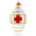 1915 Red Cross Portraits Royal Egg Glass Ornament 4 Inches in White color Oval