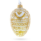 1898 Pelican Royal Egg Glass Ornament 4 Inches in White color, Oval shape