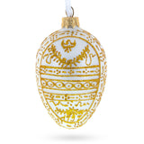 Glass 1898 Pelican Royal Egg Glass Ornament 4 Inches in White color Oval