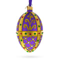 Royal Inspired Purple Glass Egg Ornament 4 Inches in Purple color Oval