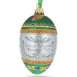 1900 Trans-Siberian Railway Royal Egg Glass Ornament 4 Inches in Green color, Oval shape