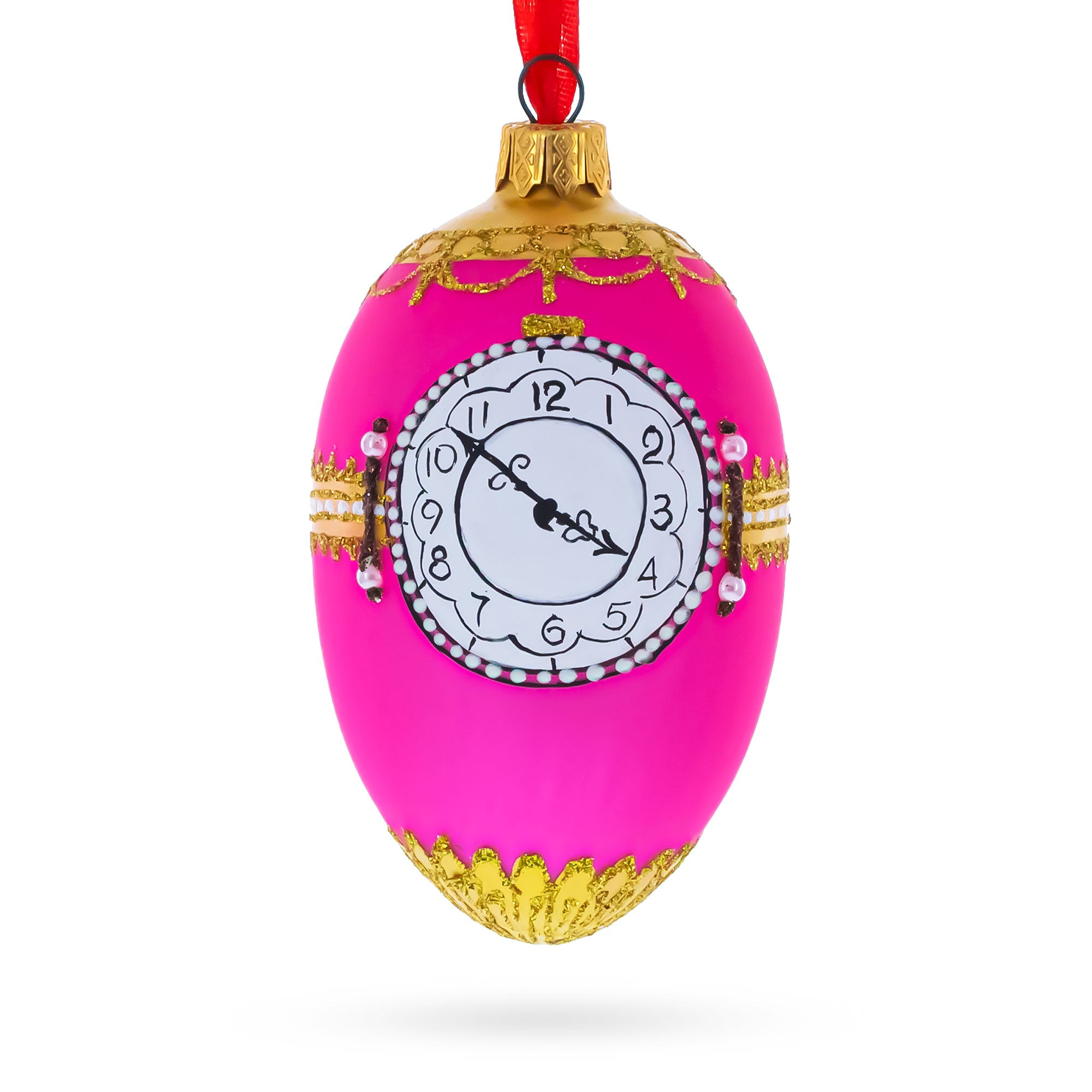 1902 Rothschild Royal Egg Glass Ornament 4 Inches in Pink color Oval