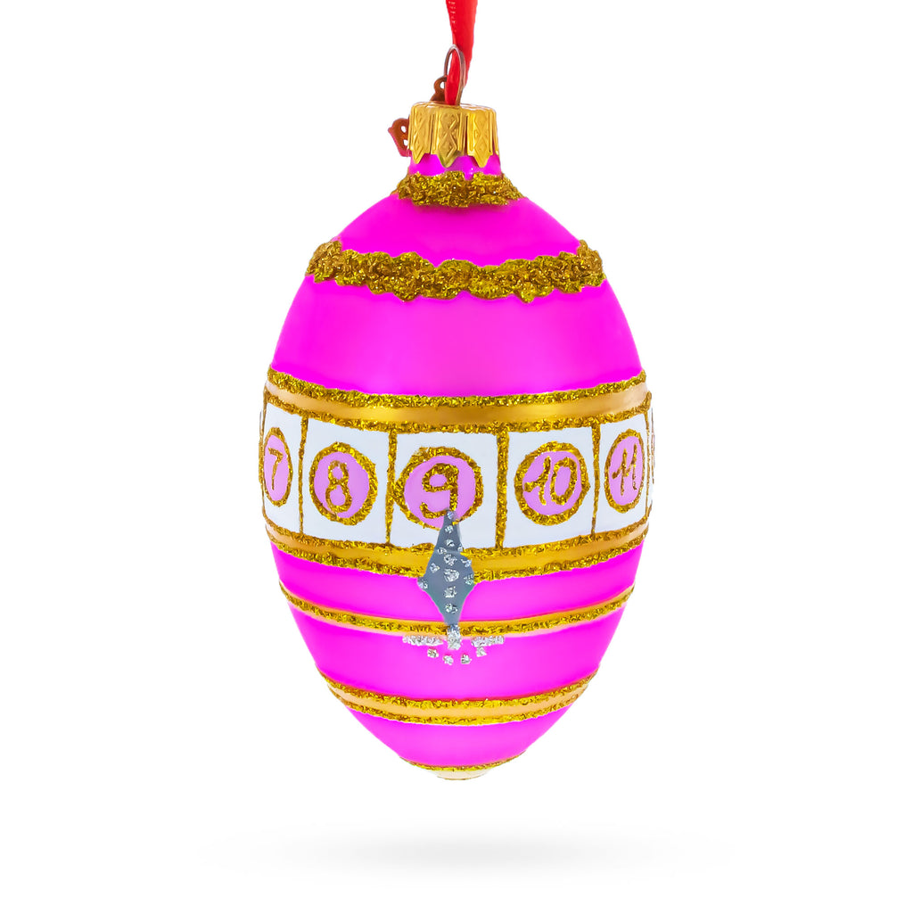 1910 Colonnade Royal Egg Glass Ornament 4 Inches in Pink color Oval