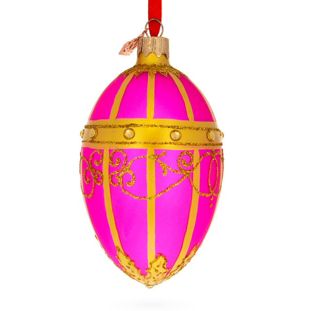 1899 Rose Quartz Royal Egg Glass Ornament 4 Inches in  color Oval