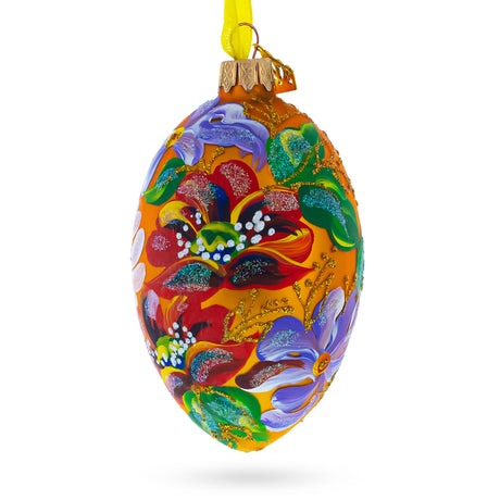 Buy Christmas Ornaments > Glass > Egg > Flowers by BestPysanky Online Gift Ship