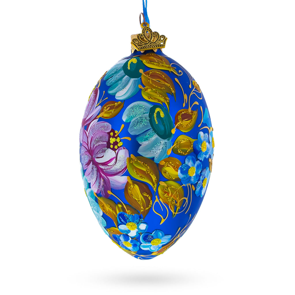 Buy Christmas Ornaments Glass Egg Flowers by BestPysanky Online Gift Ship