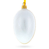Glass 1913 Noble Ice Royal Egg Glass Ornament 4 Inches in White color Oval