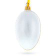 Glass 1913 Noble Ice Royal Egg Glass Ornament 4 Inches in White color Oval